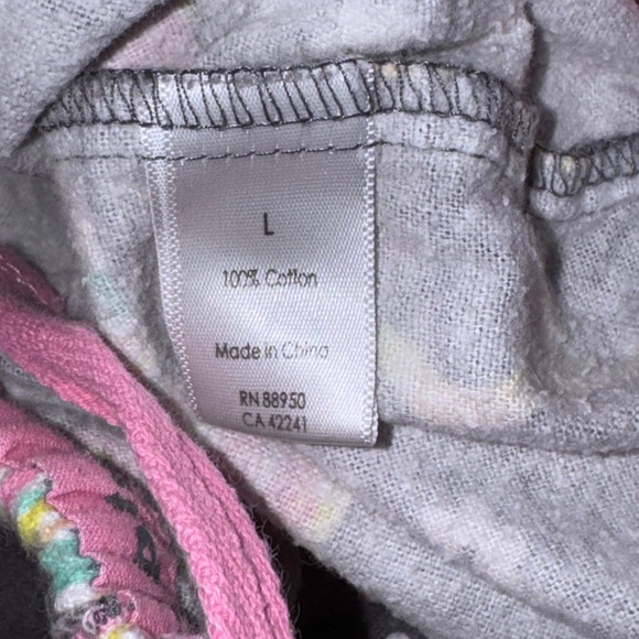 PJ Salvage Flannel Pajama Set in Gray with Multicolored Dog Silhouettes Wns L - Picture 14 of 15